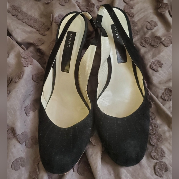 Marc Jacobs Black Suede Slingback Pumps. Made in Italy. - Picture 3 of 11